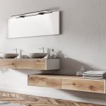 Aplique al espejo negro 20W Led en luz neutra 4k, TIWALL KIT 5-7688 Mdc. 75cm con Ip44. DISPONIBLE EN TIENDA