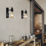 LUGANO: Aplique negro con interruptor, para bombilla decorativa E27, 10613 Alemar.