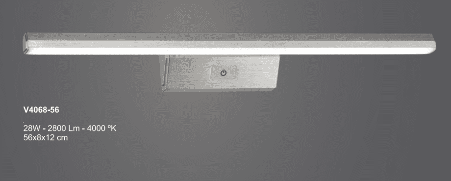 Aplique Aluminia con interruptor V4068 Anperbar Visionex 28w 4k DISPONIBLE EN TIENDA