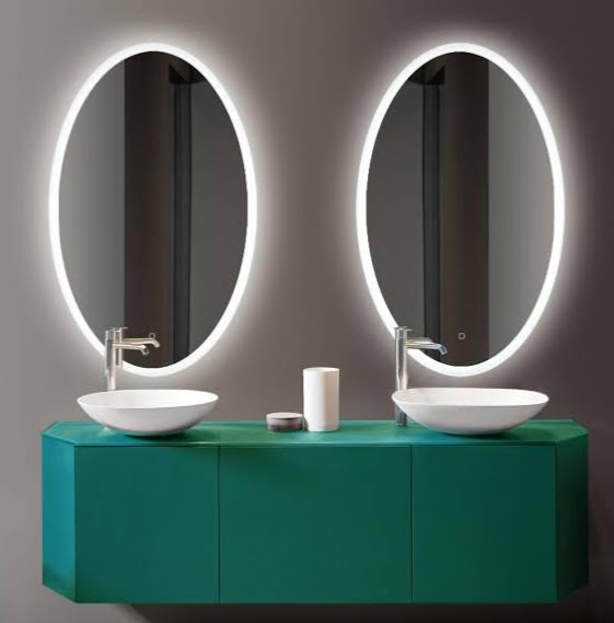 Espejo baño oval iluminado frontal ELMA con interruptor Ip44, Acb