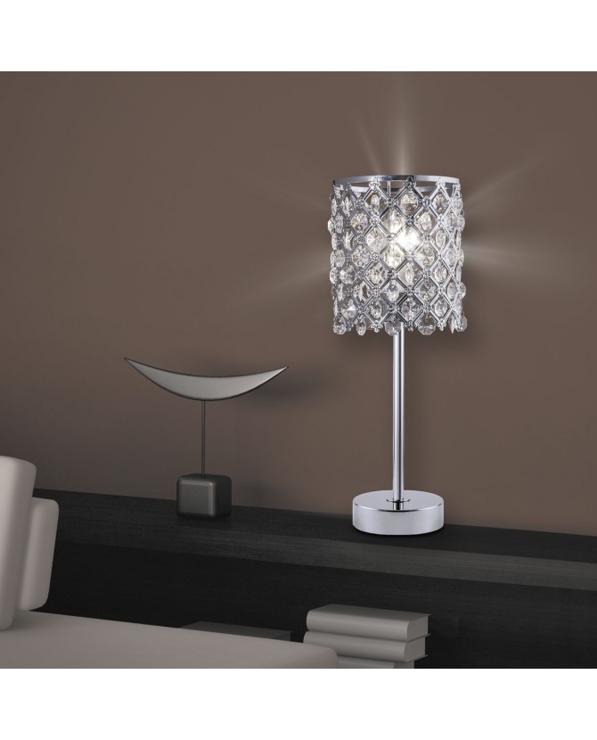 FRATE: Sobremesa cromo y pantalla con cristalitos 10741 Alemar. STOCK EN TIENDA