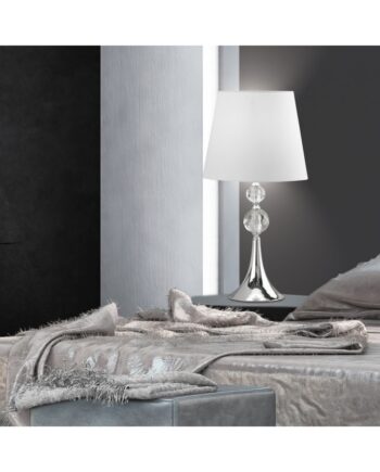 AIRIN: Sobremesa cromo y cristal tallado con pantalla blanca 3246PT Ajp. STOCK DISPONIBLE EN TIENDA