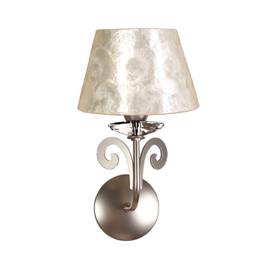 LEONOR: Aplique de pared con cristal y con pantalla nácar, 451/1 Mercalámpara. STOCK EN TIENDA