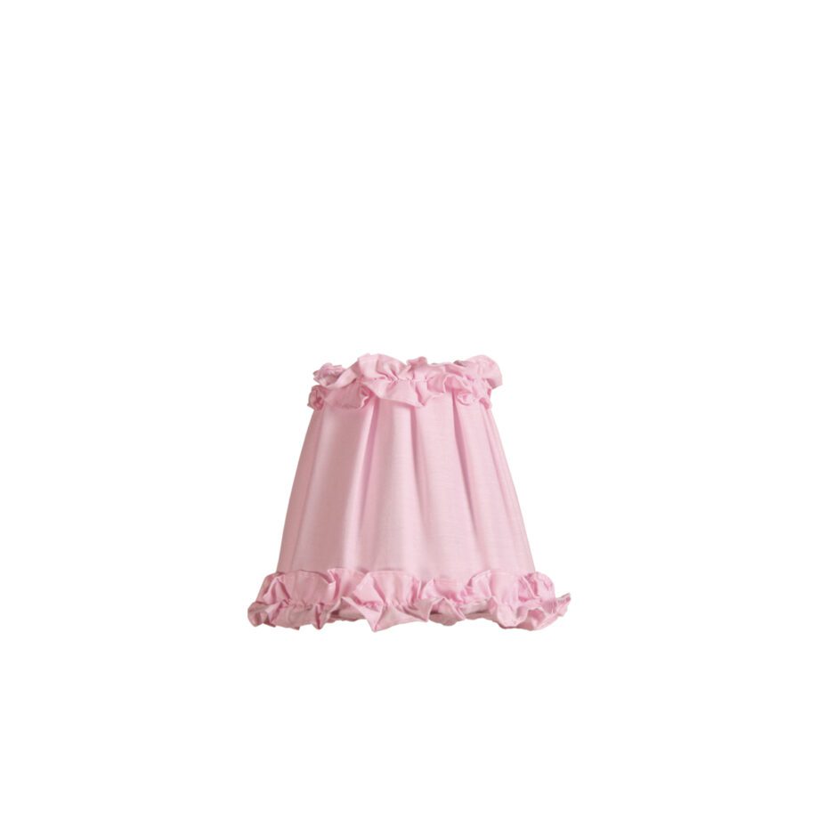 Pantalla de volante rosa E14, 18cm diámetro, 511 Mercalámpara. STOCK EN TIENDA