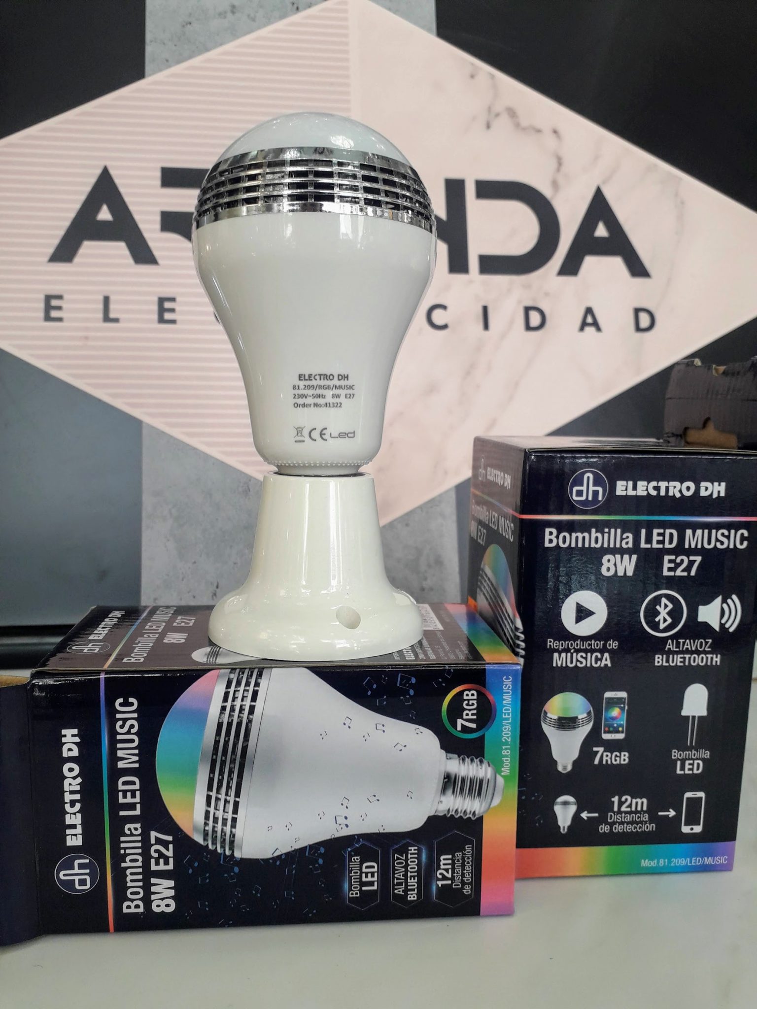 Gimnasta Elevado Por ley Bombilla 7w LED MUSIC E27 con RGB IOS/Android y Bluetooth 81209 Electro Dh  - Electricidad Aranda - Lámparas en Almería