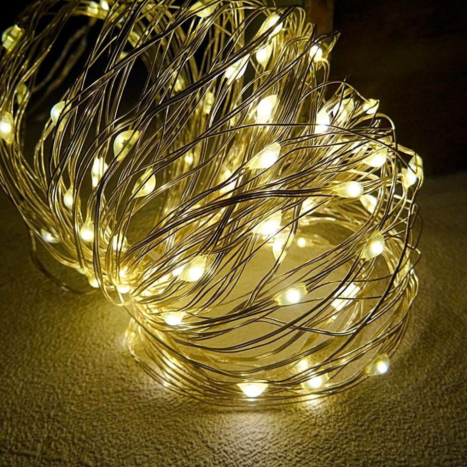 Guirnalda alambre gota de luces Led color luz cálida 20m a 220v con enchufe