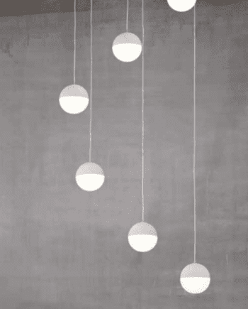 DRAC: Lámpara 6 esferas Led blancas, 220-6 JM Iluminación. STOCK EN TIENDA