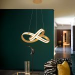 LAZAS - Lámpara trenzada en pan de Oro con 56W Led