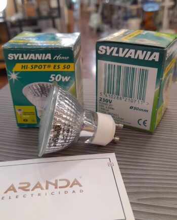 Bombilla halógena dicroica Gu10 50w 230v 25º Flood, 0021256 Silvania. STOCK EN TIENDA