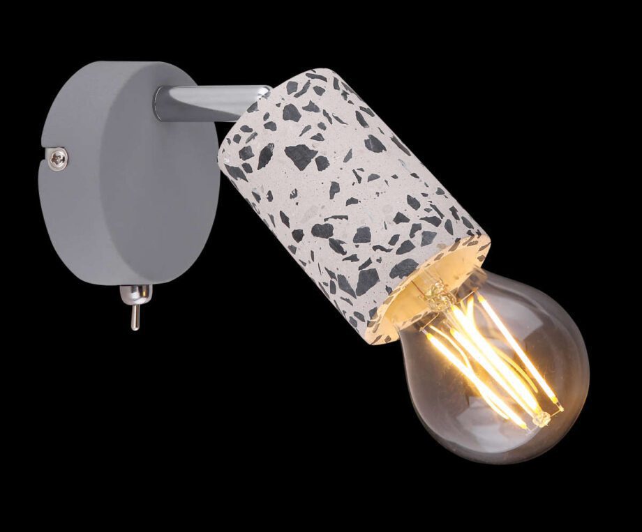 Foco articulable gris y cemento EDMUND 54011-1 Globo Lighting E27. DISPONIBLE EN TIENDA.
