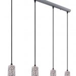 EDMUND: Lámpara en linea gris y cemento 4 Luces 54011-4H Globo Lighting E27. STOCK DISPONIBLE EN TIENDA