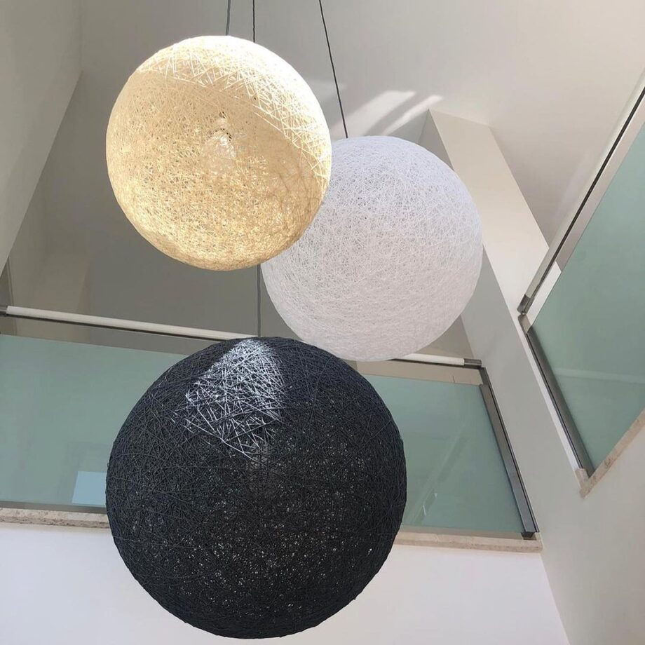 Colgante fibra de papel Blanco ASIA 50cm diámetro Anperbar. Hasta 400cm altura