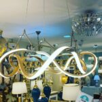 ARIADNA - Plafón cromo y cristal transparente con 9 Luces g9 Led