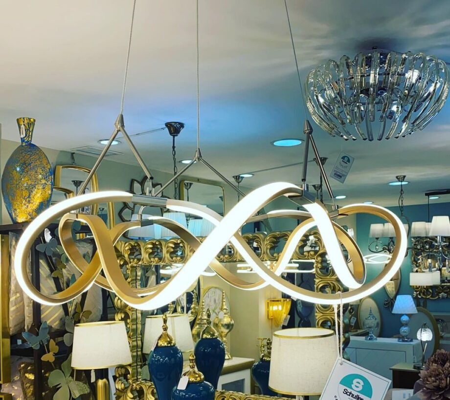 ARIADNA - Plafón cromo y cristal transparente con 9 Luces g9 Led