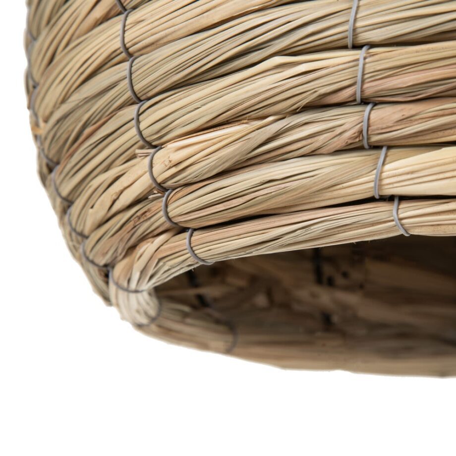 Lámpara pantalla de techo natural fibra  34 cm con cable negro 153566  Ixia. STOCK EN TIENDA