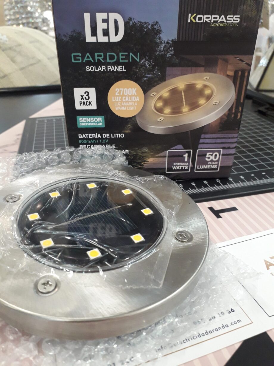 PACK X 3: Luz solar 1w LED para suelo 26291 Matel Luz Cálida. STOCK DISPONIBLE EN TIENDA
