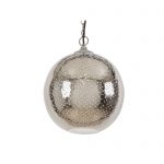 Lámpara metálica bola cromo calada con cadena 36cm, 13-219 ROMIMEX. STOCK EN TIENDA