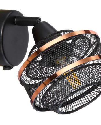 Foco geométrico en E14 BELLONA Negro y cobre 54020-1 Globo Lighting. STOCK DISPONIBLE EN TIENDA
