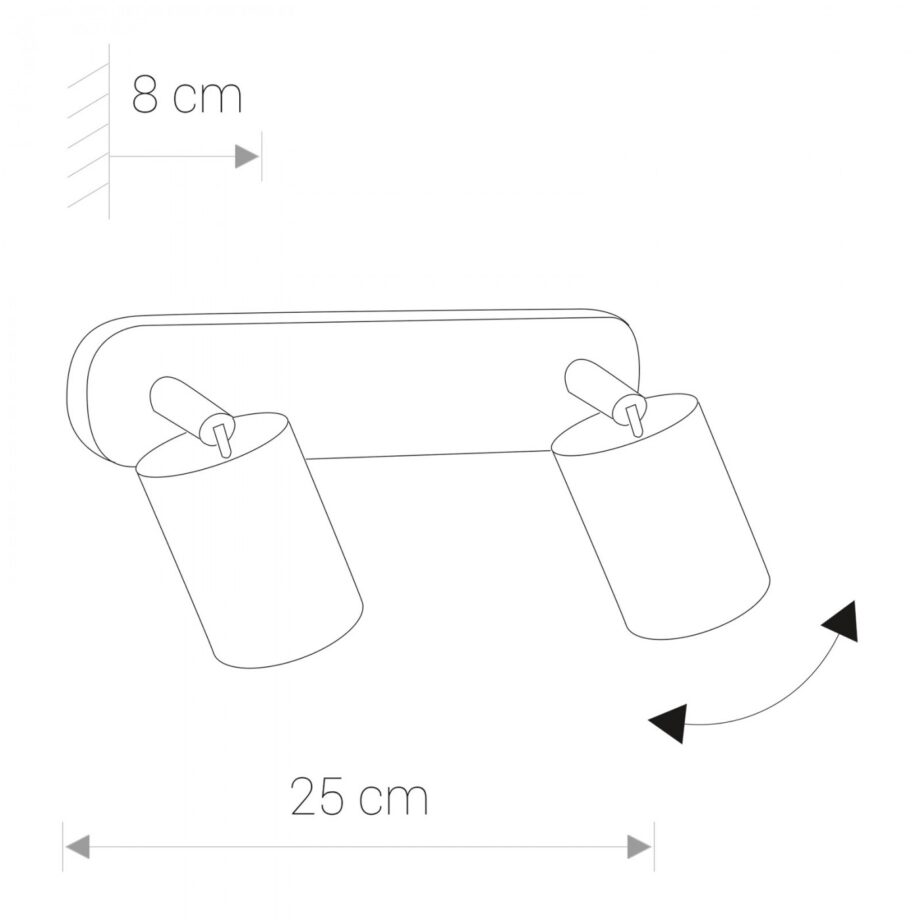 EYE SPOT - Regleta 2 focos GRAFITO MATE para gu10 orientables Nowodvorski
