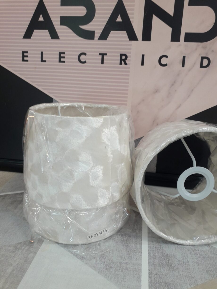 Pantalla para E14, Medida 15 cm, Terciopelo beige, XP024/15 Ajp. STOCK DISPONIBLE EN TIENDA