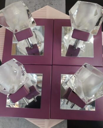 Base 4 Focos articulados con cristal g9 malva y cromo LUMSEVI . STOCK DISPONIBLE EN TIENDA