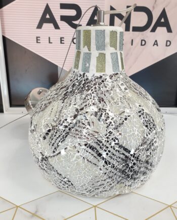 Colgante cristal y mosaico 30cm diámetro, portalámparas E27, 2276 HERMA. STOCK DISPONIBLE EN TIENDA