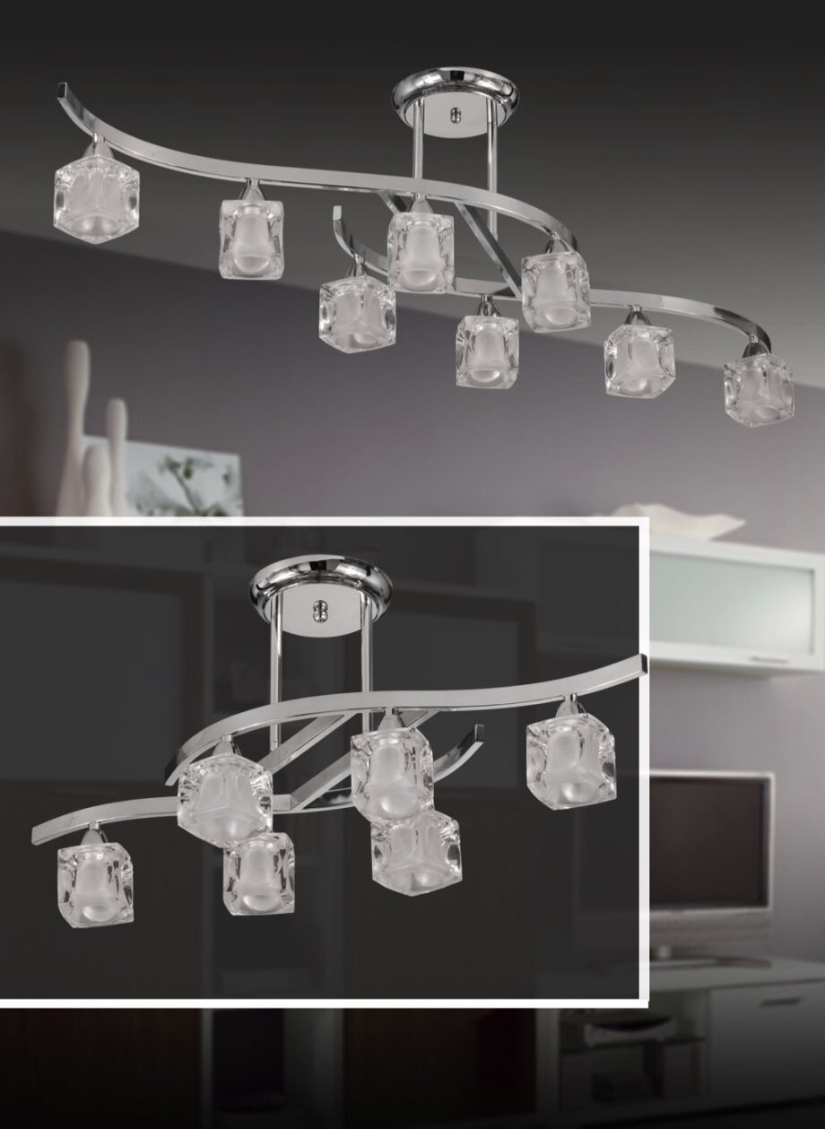 Tulipa #31 G9:  cristal cubo transparente, 7 x 7 x 6,8 cm, N13 Xiriluz. STOCK EN TIENDA