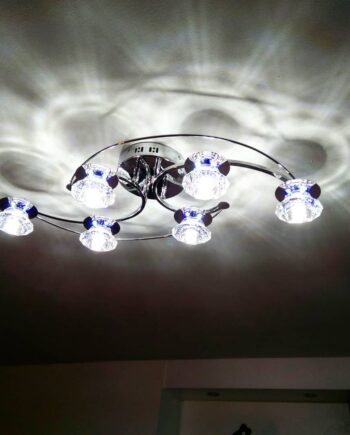 Lámpara Led cuero con cristal con 6 x g9 2441 HERMA. STOCK DISPONIBLE EN TIENDA