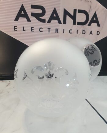 Tulipa de cristal para Lámpara - Bola cerrada ácido mate Escudo 20cm