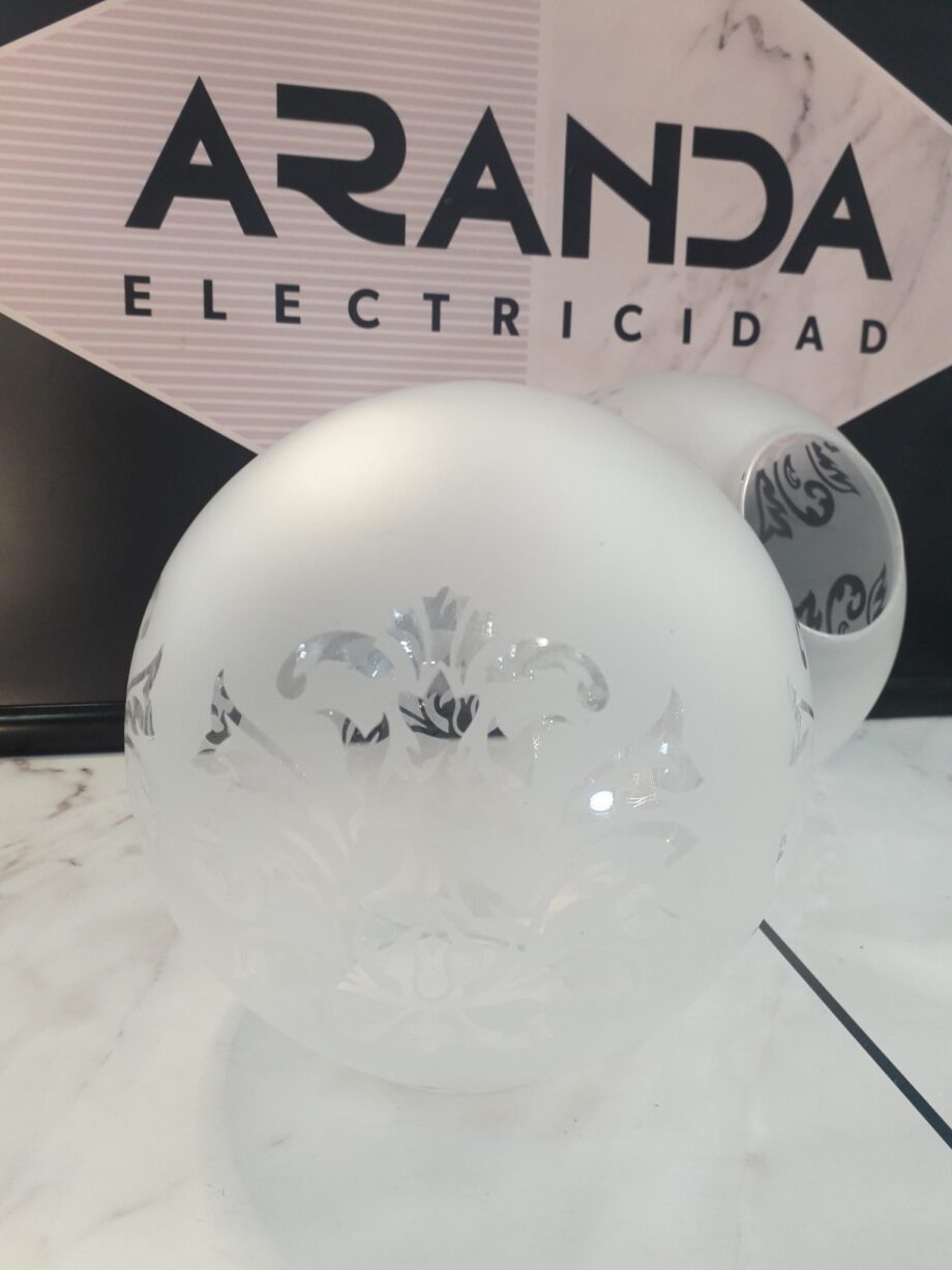 Tulipa de cristal para Lámpara - Bola cerrada ácido mate Escudo 20cm