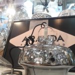 Colgante ELA níquel satinado y cristal Fumé 33cm E27 15312S Globo Lighting. STOCK EN TIENDA
