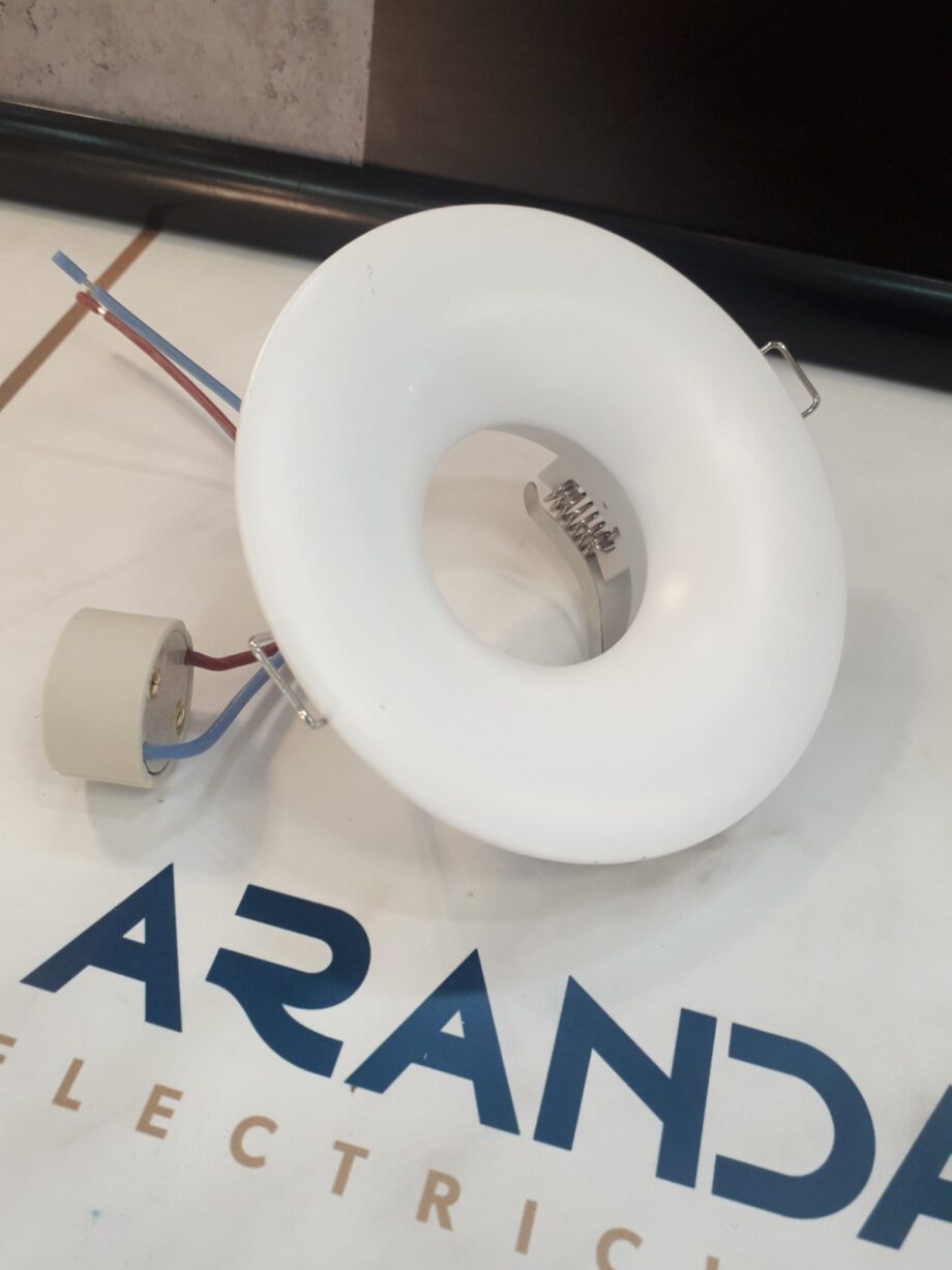 Aro empotrable redondo blanco convexo para bombilla gu10 Incolamp 522. 11cm,  STOCK DISPONIBLE EN TIENDA