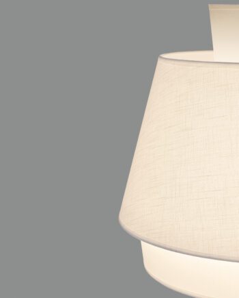 Colgante de pantalla ASPEN lino beige y blanco 60cm con cable blanco ACB Iluminación