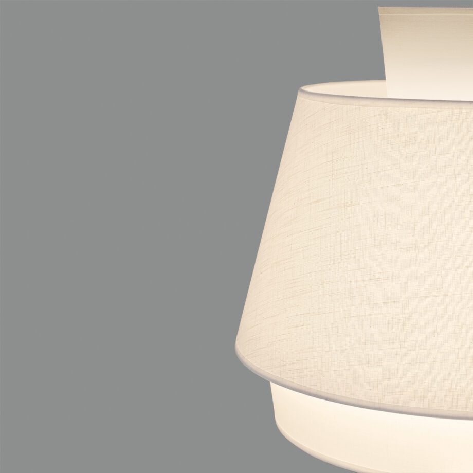 Colgante de pantalla ASPEN lino beige y blanco 60cm con cable blanco ACB Iluminación