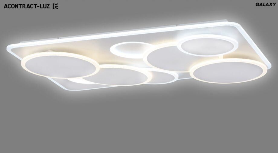 Plafón rectangular GALAXY de 231W Led con mando a distancia Acontract-Luz