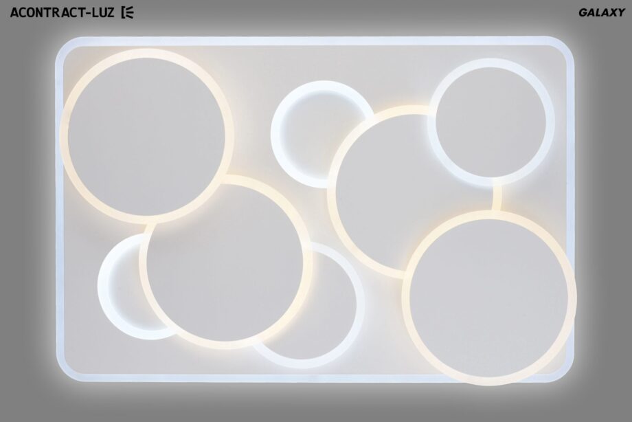 Plafón rectangular GALAXY de 231W Led con mando a distancia Acontract-Luz