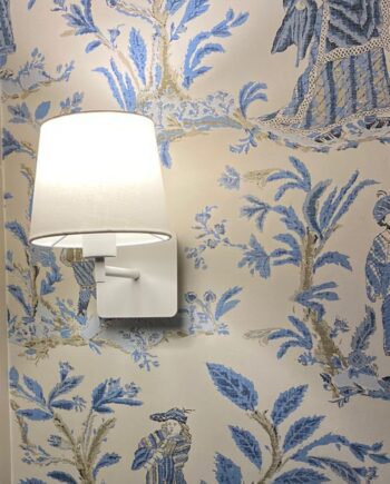 Aplique de pared MAILAND Blanco con pantalla e interruptor