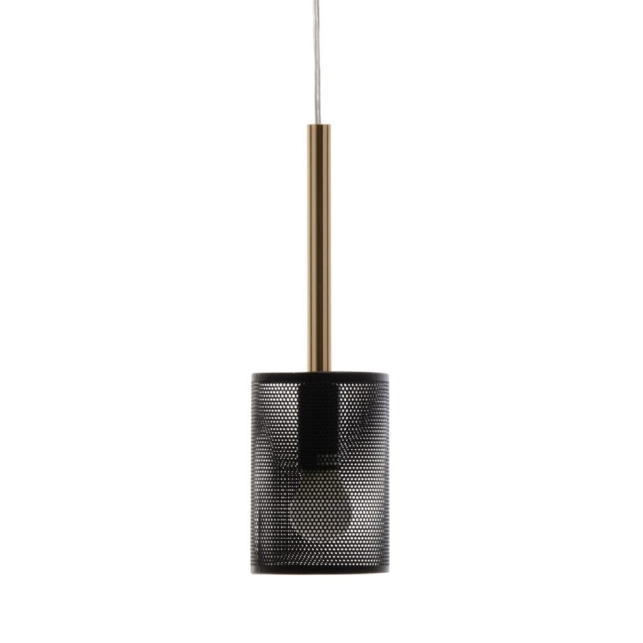 Lámpara colgante negro y oro 10cm diámetro Ixia.