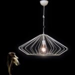 DIAMOND BLANCO - Colgante geométrico acero lacado blanco, 86cm para bombilla E27 , 1006 FOKOBU.