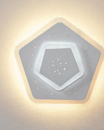 Plafón Led Fantasy Pentágonal 33W Blanco y metacrilato 6015  Il.lumino 21cm. STOCK DISPONIBLE EN TIENDA
