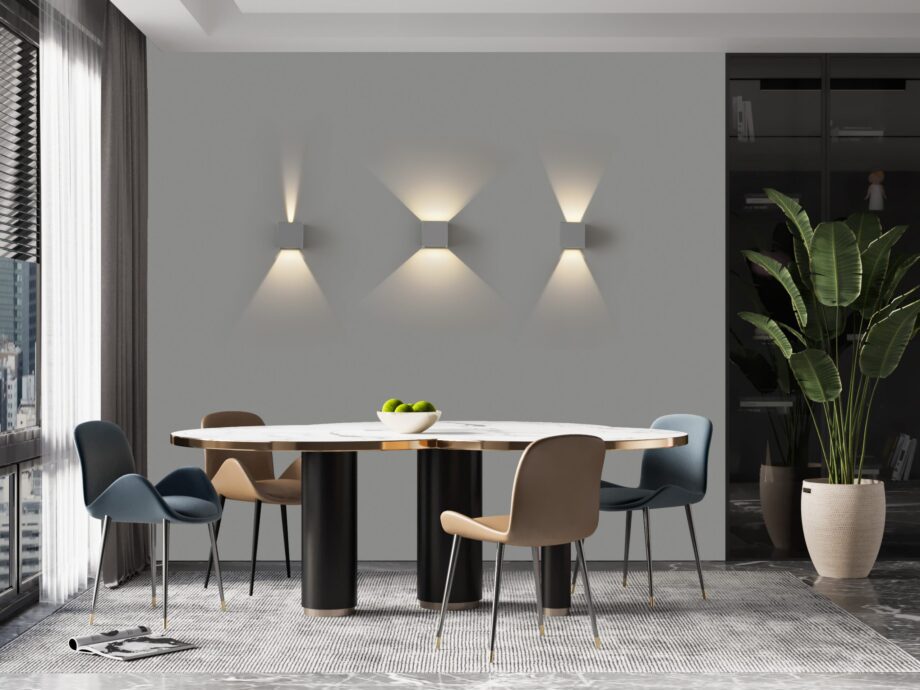 KENDO: Aplique de pared Led blanco Ip54 2 x 6w  A20321 Acb Iluminación.