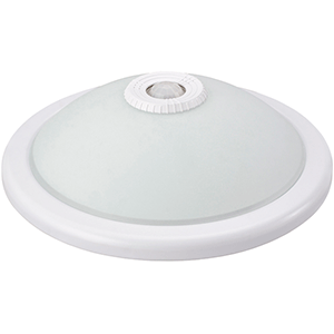 Plafón SATIN  con detector de movimiento 360º, redondo blanco 2 portalámparas E27 compatible Led 42619 HEPOLUZ. STOCK EN TIENDA