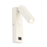 Aplique Led STYLO 801 3w Led blanco, con cargardor USB Acontract-Luz.