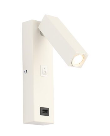 Aplique Led STYLO 801 3w Led blanco, con cargardor USB Acontract-Luz.