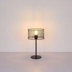 DOPS: Sobremesa negra con pantalla de rejilla ovalada, 15395T2 Globo Lighting. STOCK DISPONIBLE EN TIENDA