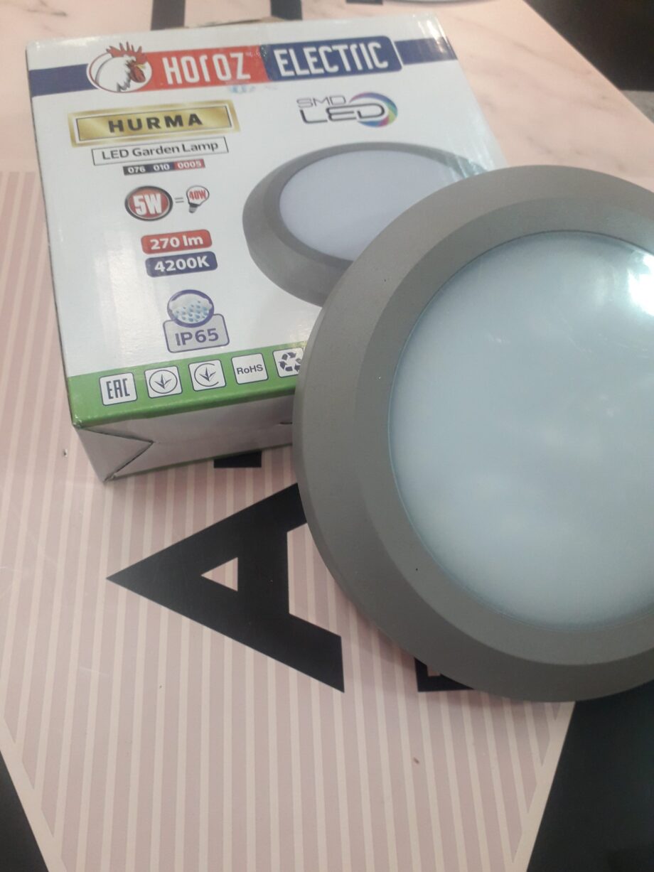 Plafón superficie redondo GRIS 5W 4k Downlight Hepoluz.  15cm con Ip 65. STOCK DISPONIBLE EN TIENDA