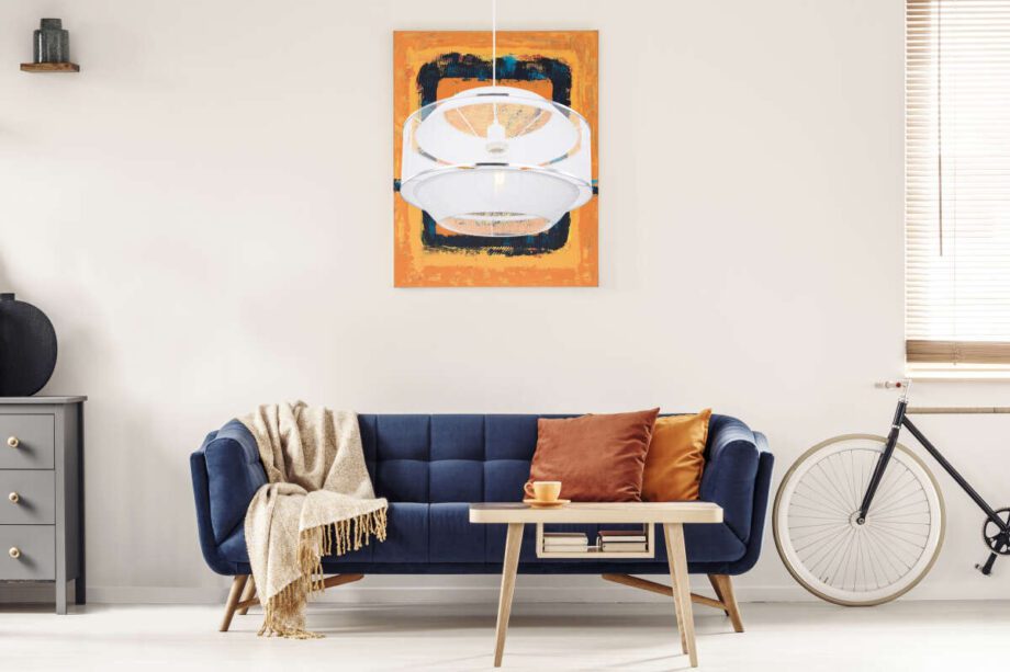 VIGATTO: Colgante geométrico rejilla Blanco y cromo E27 45cm 54026H2 Globo Lighting. STOCK DISPONIBLE EN TIENDA