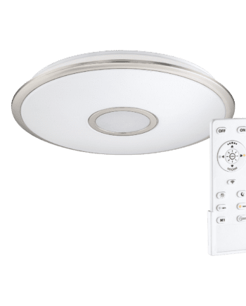 Plafón NILO de 30W Led redondo Níquel satinado con mando a distancia