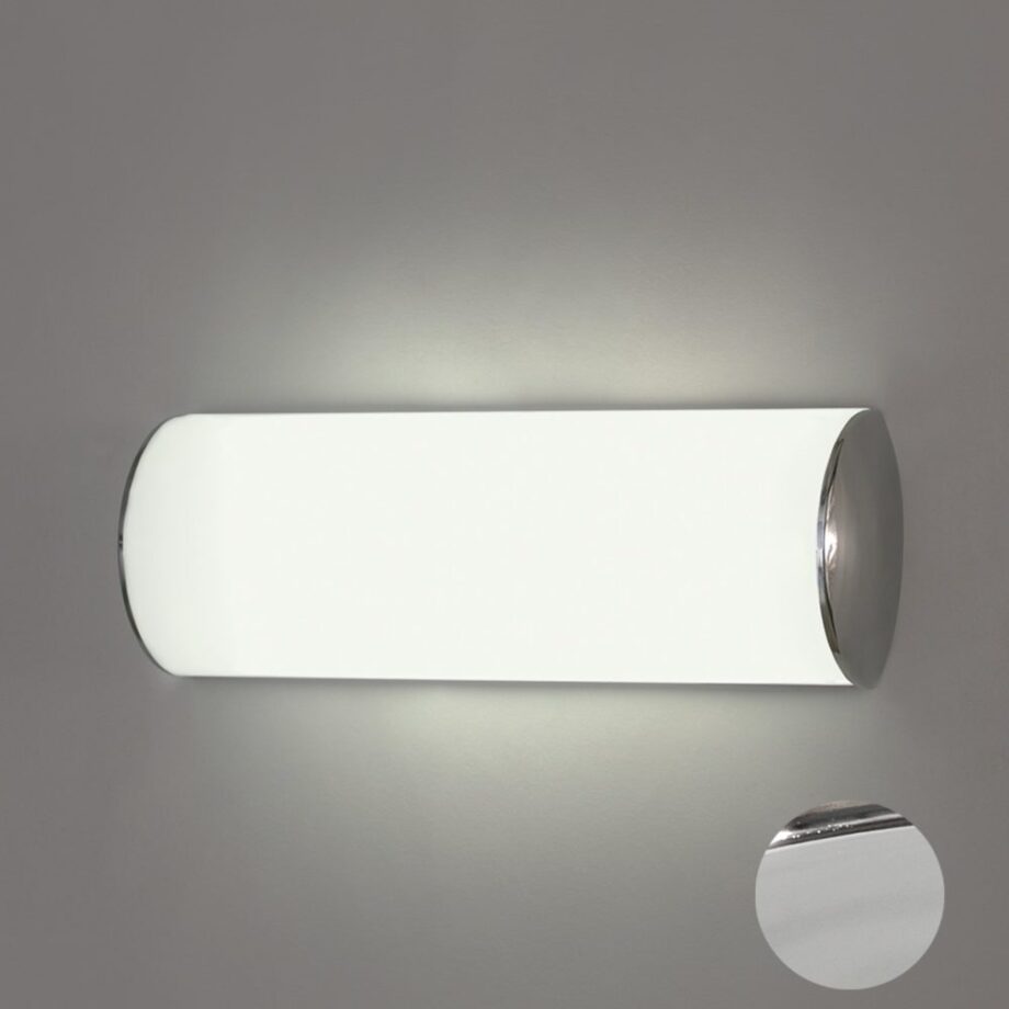 CASIO: Aplique cristal opal blanco con cromo A16100C 42,8cm, Ip44 Acb Iluminación