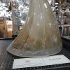 Tulipa de cristal moteado alto, diseño curvado volcan 26cm diámetro para E27